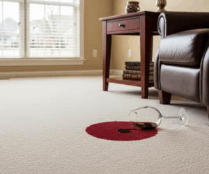 Wine spills on Carpet